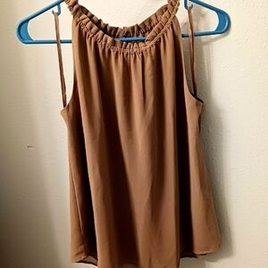 Elegant Brown Sleeveless Top